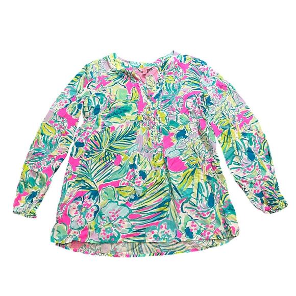 LILLY PULITZER LADIE'S HARBOUR ISLAND TUNIC MULTI COLOUR EARLY BLOOMER XXS - Picture 1 of 8